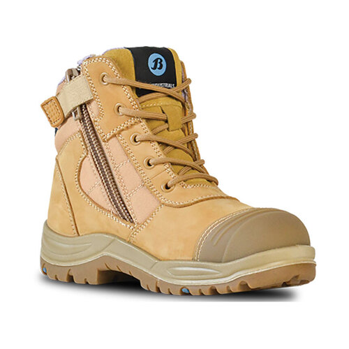 WORKWEAR, SAFETY & CORPORATE CLOTHING SPECIALISTS - Dakota - Ladies Wheat Nubuck Zip / Lace Safety Boot