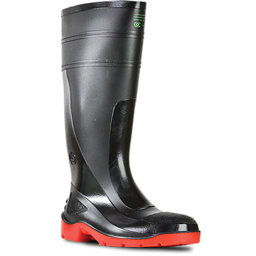 WORKWEAR, SAFETY & CORPORATE CLOTHING SPECIALISTS - Utility Gumboots - Utility 400 - Black / Red Pvc 400Mm Safety Toe Gumboot