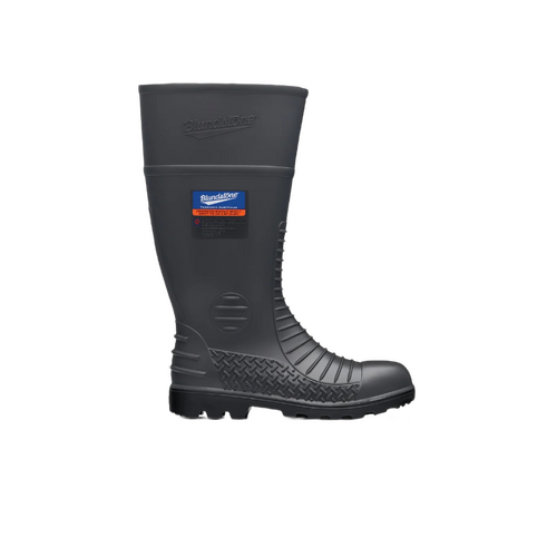 WORKWEAR, SAFETY & CORPORATE CLOTHING SPECIALISTS Grey waterproof Metatarsal guard gumboot with Penetration resistant midsole