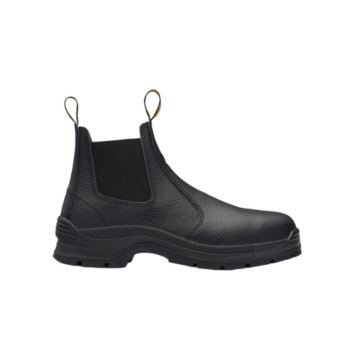 WORKWEAR, SAFETY & CORPORATE CLOTHING SPECIALISTS Black print leather elastic side safety boot