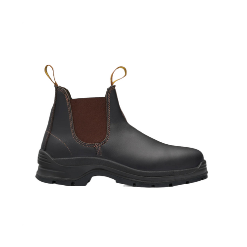 WORKWEAR, SAFETY & CORPORATE CLOTHING SPECIALISTS - Brown waxy leather elastic side safety boot