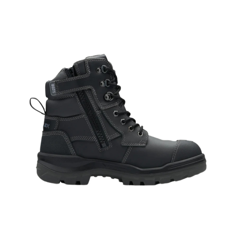 WORKWEAR, SAFETY & CORPORATE CLOTHING SPECIALISTS RotoFlex Black water-resistant Platinum leather 150mm zip sided safety boot