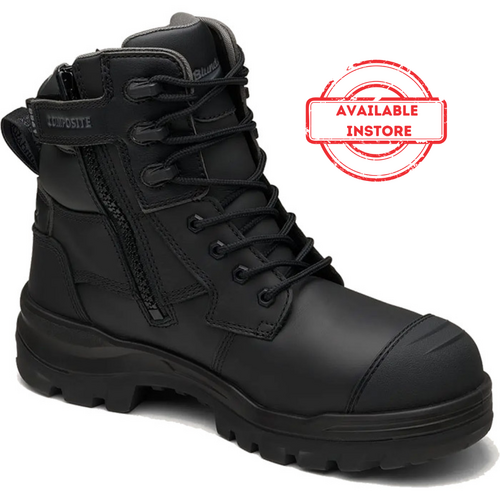 WORKWEAR, SAFETY & CORPORATE CLOTHING SPECIALISTS 8561 - RotoFlex - Black water-resistant leather 150mm zip side safety boot