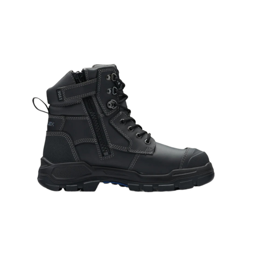 WORKWEAR, SAFETY & CORPORATE CLOTHING SPECIALISTS RotoFlex Black water-resistant Platinum leather 150mm zip sided safety boot