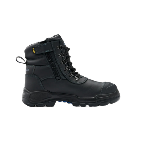 WORKWEAR, SAFETY & CORPORATE CLOTHING SPECIALISTS - RotoFlex Black 150mm Chemical Resistant Zip Sided Safety Boot