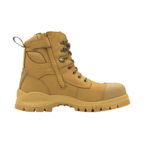 WORKWEAR, SAFETY & CORPORATE CLOTHING SPECIALISTS DISCONTINUED - 992 - XFOOT RUBBER - Wheat water-resistant nubuck, 150mm zip side safety boot-Wheat-7