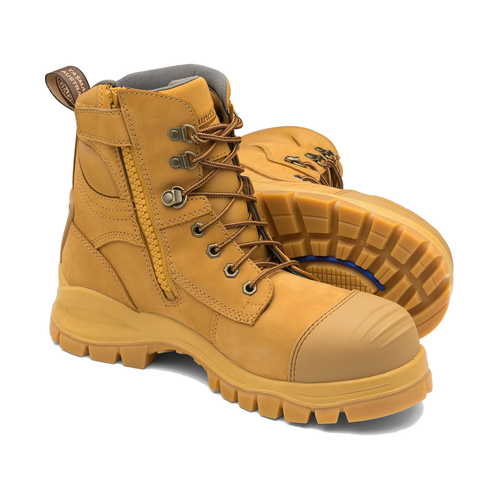 WORKWEAR, SAFETY & CORPORATE CLOTHING SPECIALISTS Wheat water resistant nubuck lace up/zip ankle safety boot