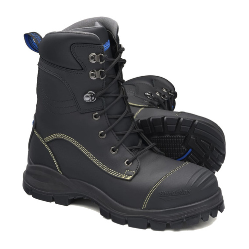 WORKWEAR, SAFETY & CORPORATE CLOTHING SPECIALISTS - Black platinum quality water resistant upper high leg safety boot with non-metallic penetration resistant insole
