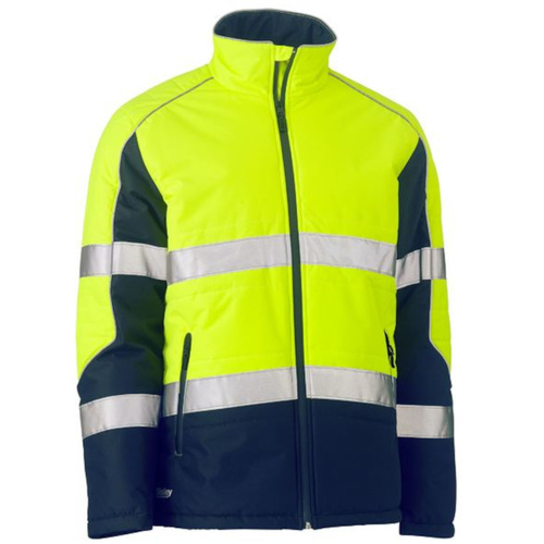 WORKWEAR, SAFETY & CORPORATE CLOTHING SPECIALISTS DISCONTINUED - TAPED HI VIS PUFFER JACKET WITH STAND COLLAR