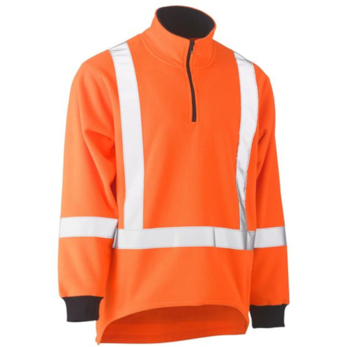 WORKWEAR, SAFETY & CORPORATE CLOTHING SPECIALISTS DISCONTINUED - TAPED TTMC-W HI VIS POLAR FLEECE JUMPER WITH X BACK