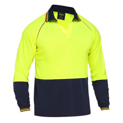 WORKWEAR, SAFETY & CORPORATE CLOTHING SPECIALISTS DISCONTINUED - TWO TONE HI VIS LONG SLEEVE POLO