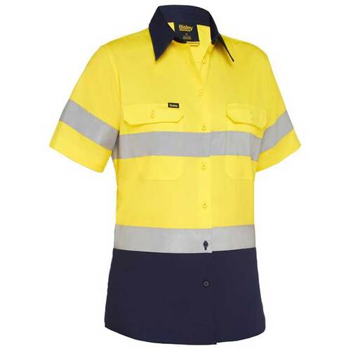 WORKWEAR, SAFETY & CORPORATE CLOTHING SPECIALISTS - WOMEN'S TAPED HI VIS COOL LIGHTWEIGHT DRILL SHIRT