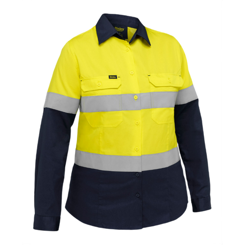 WORKWEAR, SAFETY & CORPORATE CLOTHING SPECIALISTS Industrial Women's Taped Hi Vis Cool Lightweight Vented Shirt