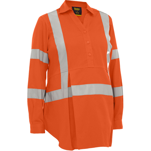 WORKWEAR, SAFETY & CORPORATE CLOTHING SPECIALISTS Women's X Taped Hi Vis Closed Front Maternity Shirt