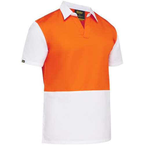 WORKWEAR, SAFETY & CORPORATE CLOTHING SPECIALISTS - DISCONTINUED - TWO TONE HI VIS V-NECK SHORT SLEEVE SHIRT
