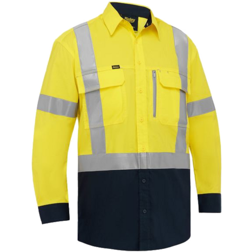 WORKWEAR, SAFETY & CORPORATE CLOTHING SPECIALISTS X Taped Hi Vis Stretch Cotton Shirt