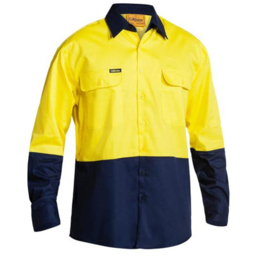 WORKWEAR, SAFETY & CORPORATE CLOTHING SPECIALISTS HI VIS DRILL SHIRT - LONG SLEEVE