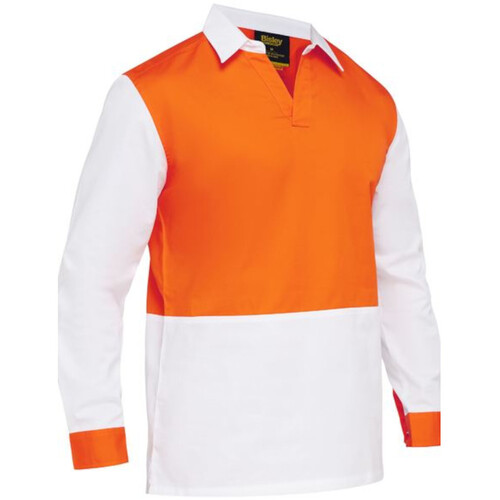 WORKWEAR, SAFETY & CORPORATE CLOTHING SPECIALISTS DISCONTINUED - TWO TONE HI VIS V-NECK LONG SLEEVE SHIRT