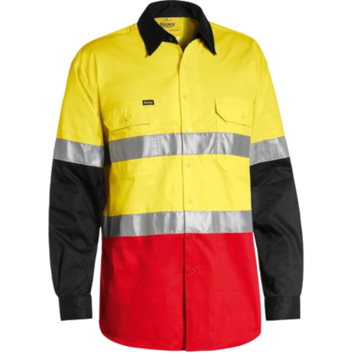 WORKWEAR, SAFETY & CORPORATE CLOTHING SPECIALISTS - 3M TAPED HI VIS COOL LIGHTWEIGHT THREE TONE SHIRT - LONG SLEEVE