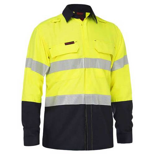 WORKWEAR, SAFETY & CORPORATE CLOTHING SPECIALISTS - APEX 160 TAPED HI VIS LIGHTWEIGHT FR RIPSTOP VENTED SHIRT