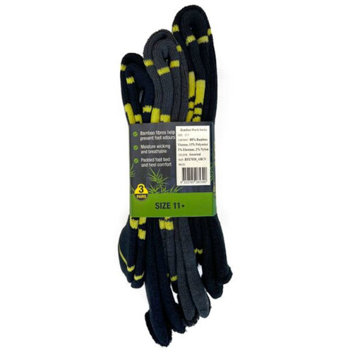 WORKWEAR, SAFETY & CORPORATE CLOTHING SPECIALISTS - BAMBOO WORK SOCKS (3X PACK)