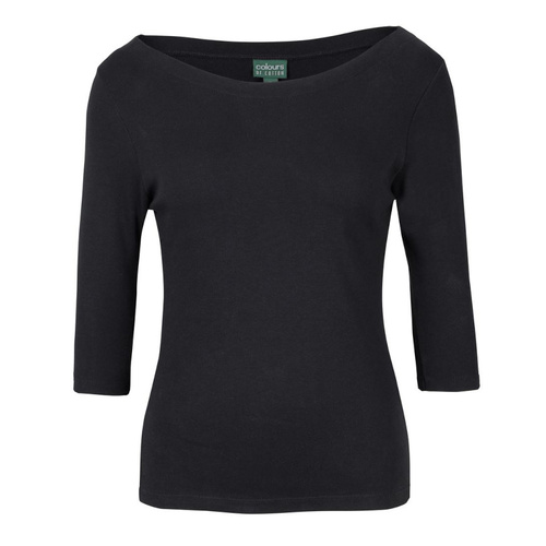 WORKWEAR, SAFETY & CORPORATE CLOTHING SPECIALISTS - C of C LADIES 3/4 SLEEVE BOAT NECK TEE