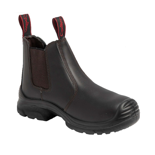 WORKWEAR, SAFETY & CORPORATE CLOTHING SPECIALISTS - BROWN SMOOTH LEATHER PU/PU STEELTOE