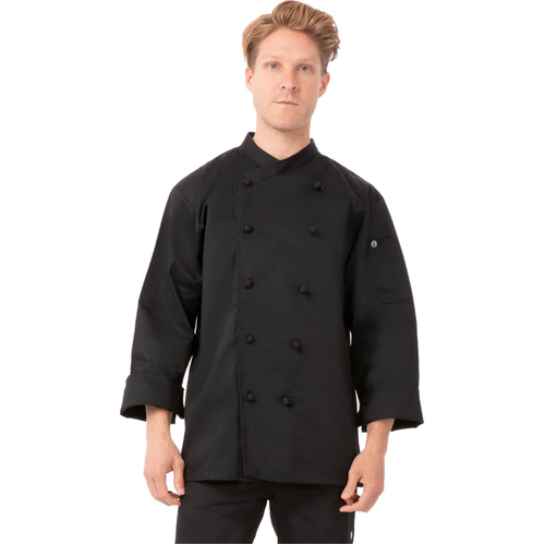 WORKWEAR, SAFETY & CORPORATE CLOTHING SPECIALISTS - Montpellier Black Basic Chef Jacket