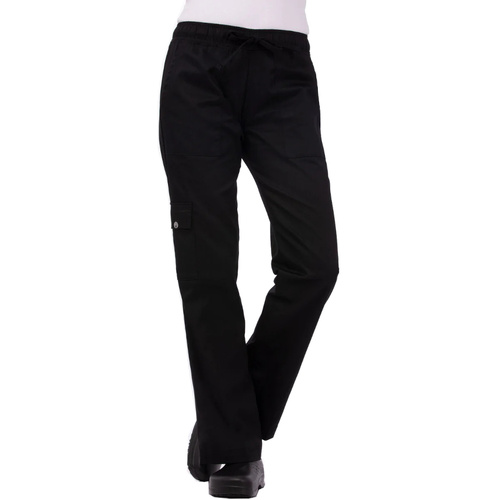WORKWEAR, SAFETY & CORPORATE CLOTHING SPECIALISTS - Women's Black Cargo Chef Pant