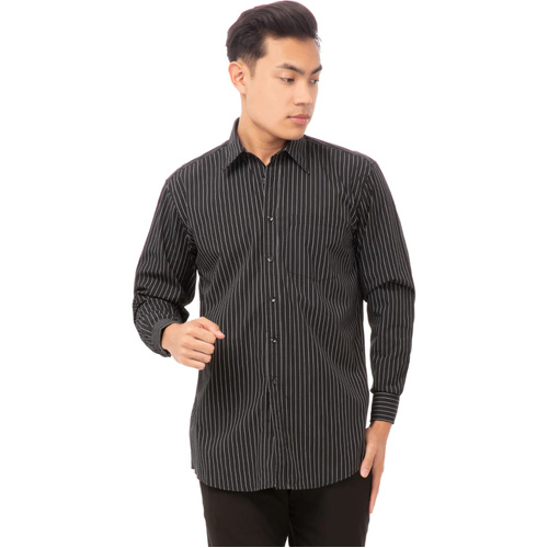 WORKWEAR, SAFETY & CORPORATE CLOTHING SPECIALISTS - Men's Onyx Classic Pinstripe Dress Shirt