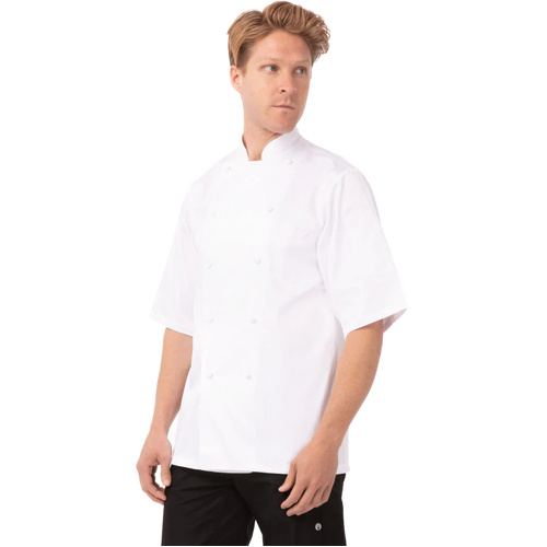 WORKWEAR, SAFETY & CORPORATE CLOTHING SPECIALISTS Capri Egyptian Cotton Short Sleeve Chef Jacket