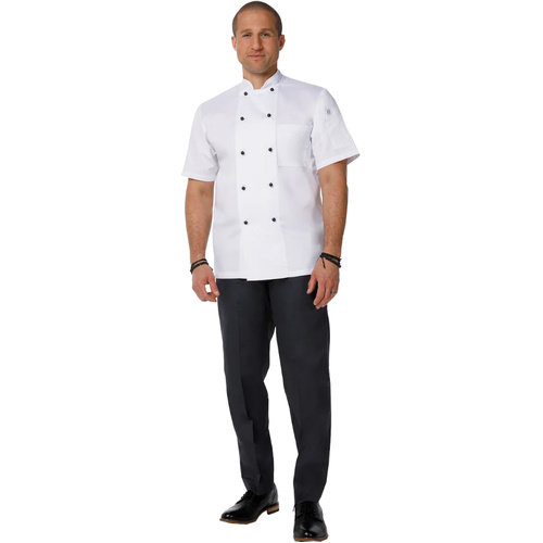 WORKWEAR, SAFETY & CORPORATE CLOTHING SPECIALISTS - Macquarie White S/S Basic Chef Jacket