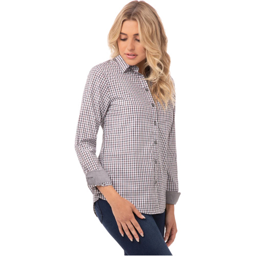 WORKWEAR, SAFETY & CORPORATE CLOTHING SPECIALISTS - Long Sleeve Womens Gingham Shirt