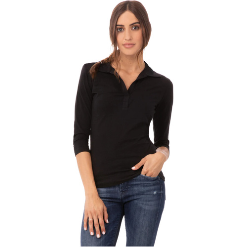 WORKWEAR, SAFETY & CORPORATE CLOTHING SPECIALISTS - Women's Black Definity 3/4 Sleeve Knit Polo Shirt