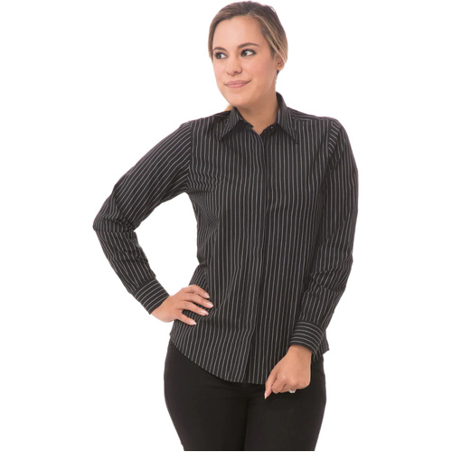 WORKWEAR, SAFETY & CORPORATE CLOTHING SPECIALISTS - Women's Onyx Classic Pinstripe Dress Shirt