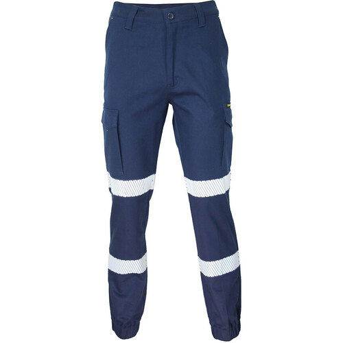 WORKWEAR, SAFETY & CORPORATE CLOTHING SPECIALISTS SLIMFLEX BIO-MOTION SEGMENT TAPED CARGO PANTS - ELASTIC CUFFS