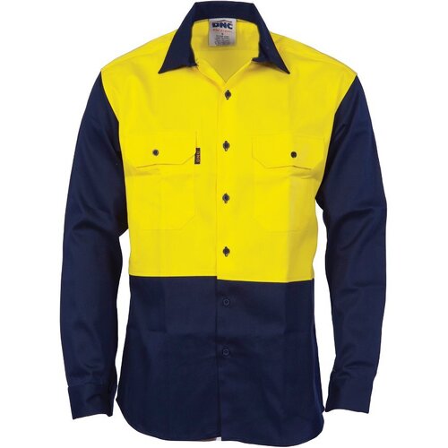 WORKWEAR, SAFETY & CORPORATE CLOTHING SPECIALISTS Patron Saint Flame Retardant Two Tone Drill Shirt - L/S