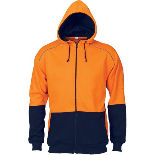 WORKWEAR, SAFETY & CORPORATE CLOTHING SPECIALISTS - HiVis Contrast Piping Fleecy Hoodie