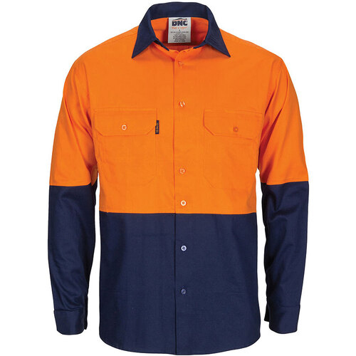 WORKWEAR, SAFETY & CORPORATE CLOTHING SPECIALISTS - HiVis L/W Cool-Breeze T2 Vertical Vented Cotton Shirt with Gusset Sleeves - Long Sleeve