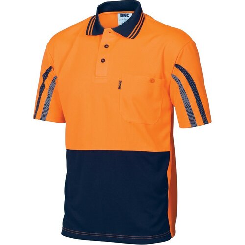 WORKWEAR, SAFETY & CORPORATE CLOTHING SPECIALISTS - HiVis Cool-Breathe Printed Stripe Polo - Short Sleeve