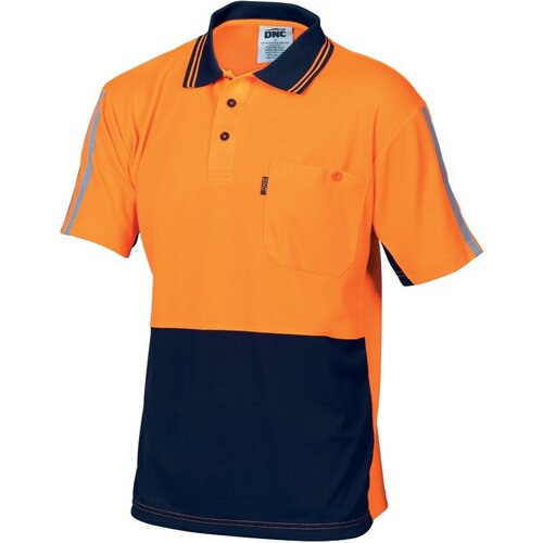 WORKWEAR, SAFETY & CORPORATE CLOTHING SPECIALISTS - HiVis Cool-Breathe Stripe Polo - Short Sleeve