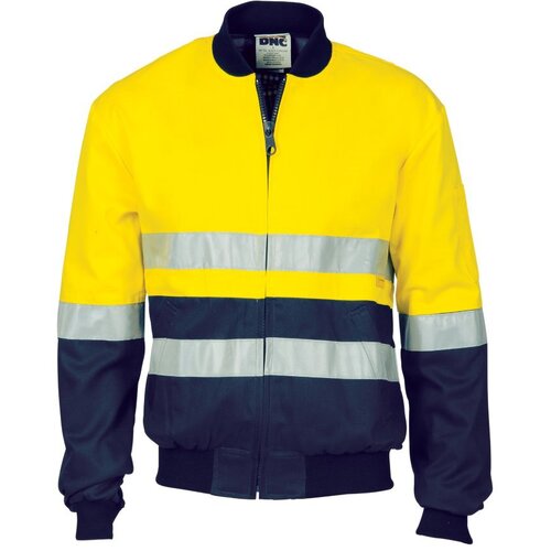 WORKWEAR, SAFETY & CORPORATE CLOTHING SPECIALISTS HiVis Two Tone D/N Cotton Bomber Jacket with CSR R/tape