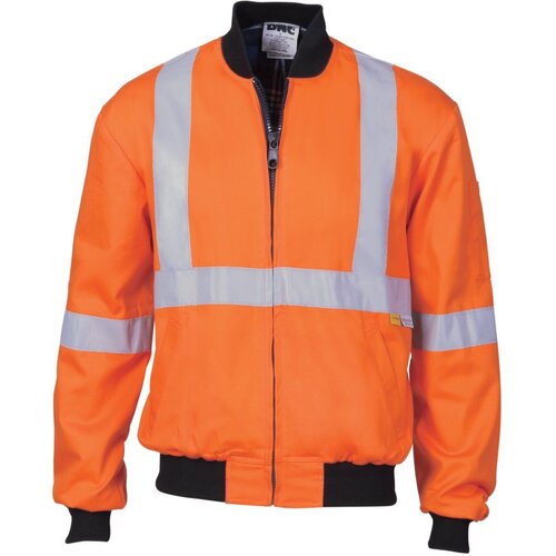 WORKWEAR, SAFETY & CORPORATE CLOTHING SPECIALISTS HiVis Cotton Bomber Jacket with X Back & additional CSR R/Tape below