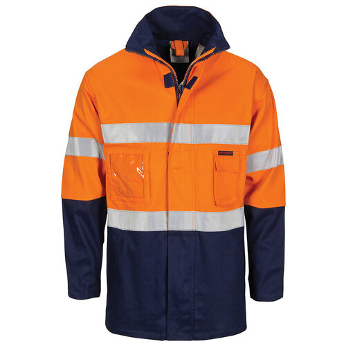 WORKWEAR, SAFETY & CORPORATE CLOTHING SPECIALISTS - HiVis Cotton Drill "2 in 1" Jacket with Generic Reflective R/Tape