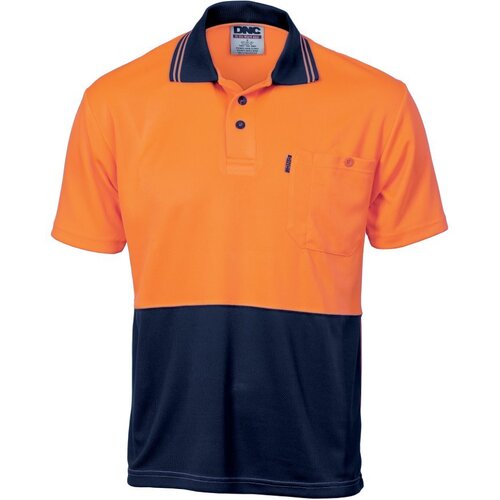WORKWEAR, SAFETY & CORPORATE CLOTHING SPECIALISTS - HiVis Two Tone Cool Breathe Polo Shirt, Short Sleeve