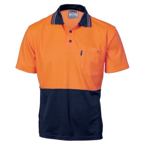 WORKWEAR, SAFETY & CORPORATE CLOTHING SPECIALISTS - Cotton Back HiVis Two Tone Fluoro Polo - Short Sleeve