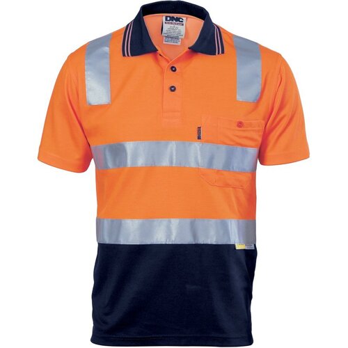 WORKWEAR, SAFETY & CORPORATE CLOTHING SPECIALISTS - Cotton Back HiVis Two Tone Polo Shirt with CSR R/ Tape - Short sleeve