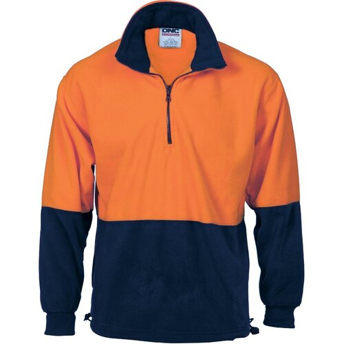 WORKWEAR, SAFETY & CORPORATE CLOTHING SPECIALISTS - HiVis Two Tone 1/2 Zip Polar Fleece