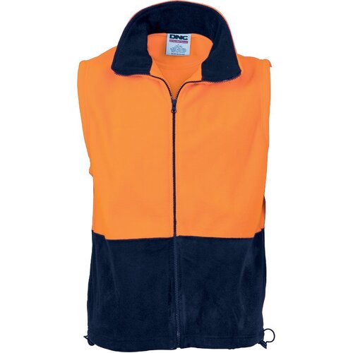 WORKWEAR, SAFETY & CORPORATE CLOTHING SPECIALISTS - HiVis Two Tone Full Zip Polar Fleece Vest