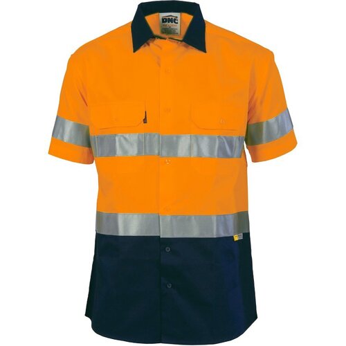 WORKWEAR, SAFETY & CORPORATE CLOTHING SPECIALISTS - HiVis Two Tone Drill Shirt with 3M 8906 R/Tape - short sleeve